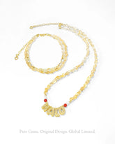 Citrine Red Agate Gold Necklace & Bracelet Set – Energy & Confidence