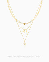 citrine beaded necklace set