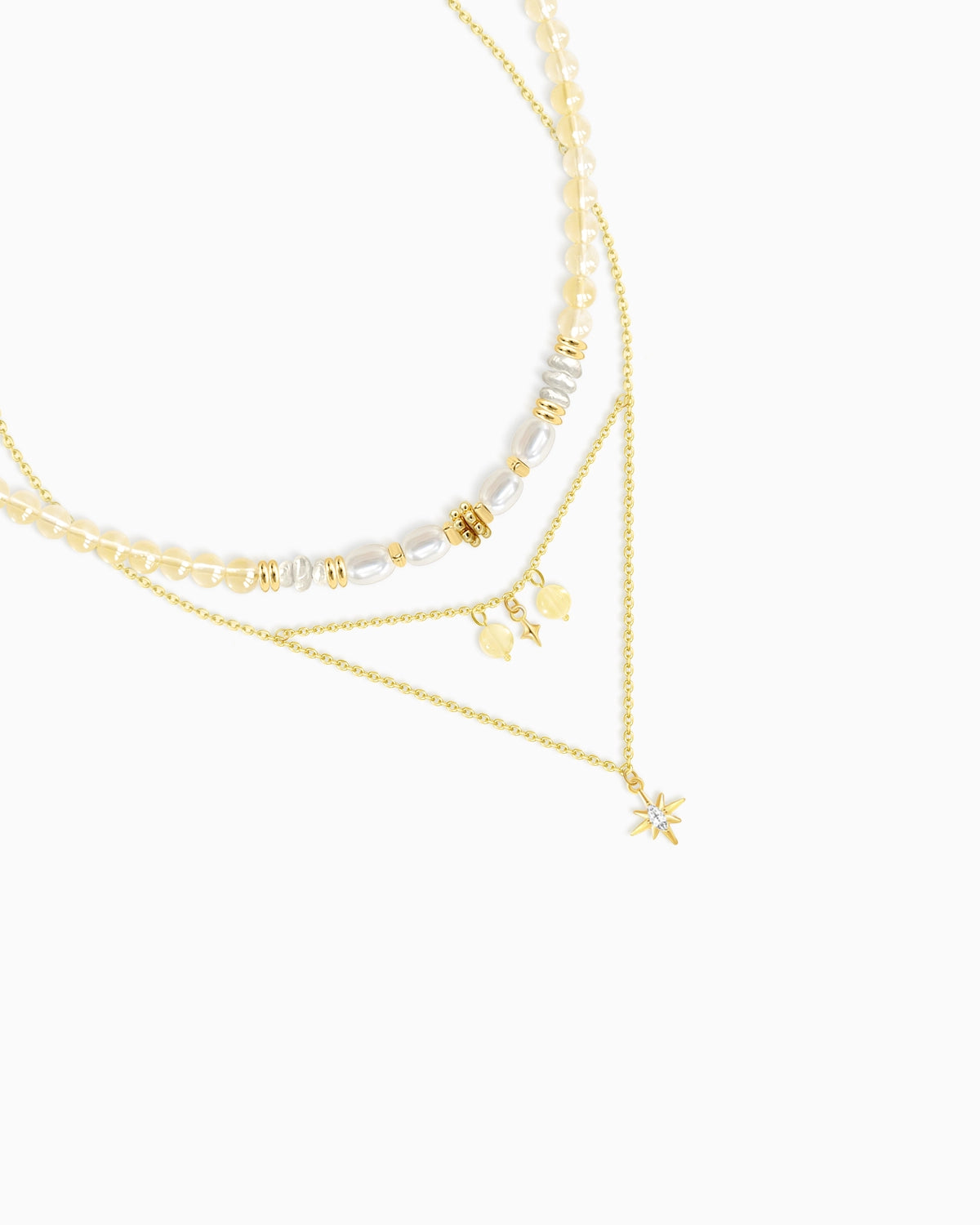 citrine beaded necklace set detail
