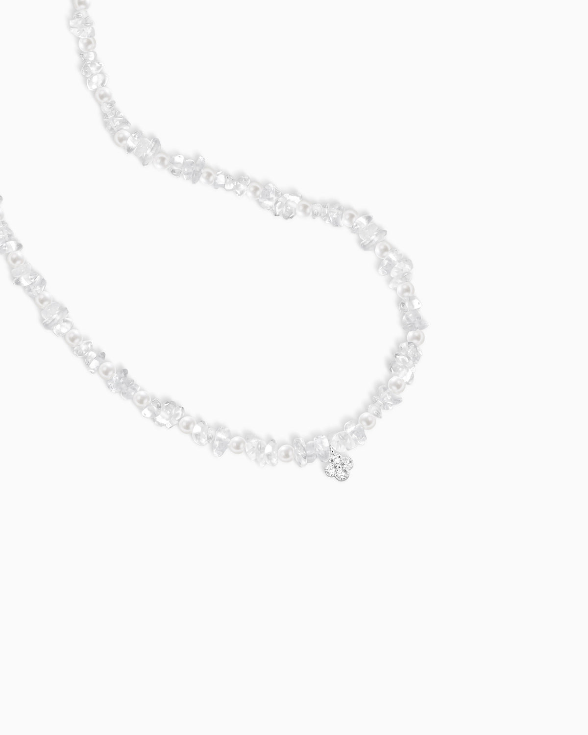 clear quartz irregular beaded necklace