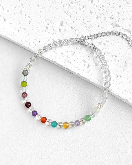 Clear Quartz Multi-Gem Silver Bracelet – Clarity & Joy