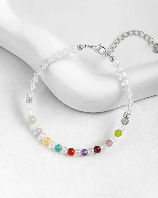 Clear Quartz Multi-Gem Silver Bracelet – Clarity & Joy