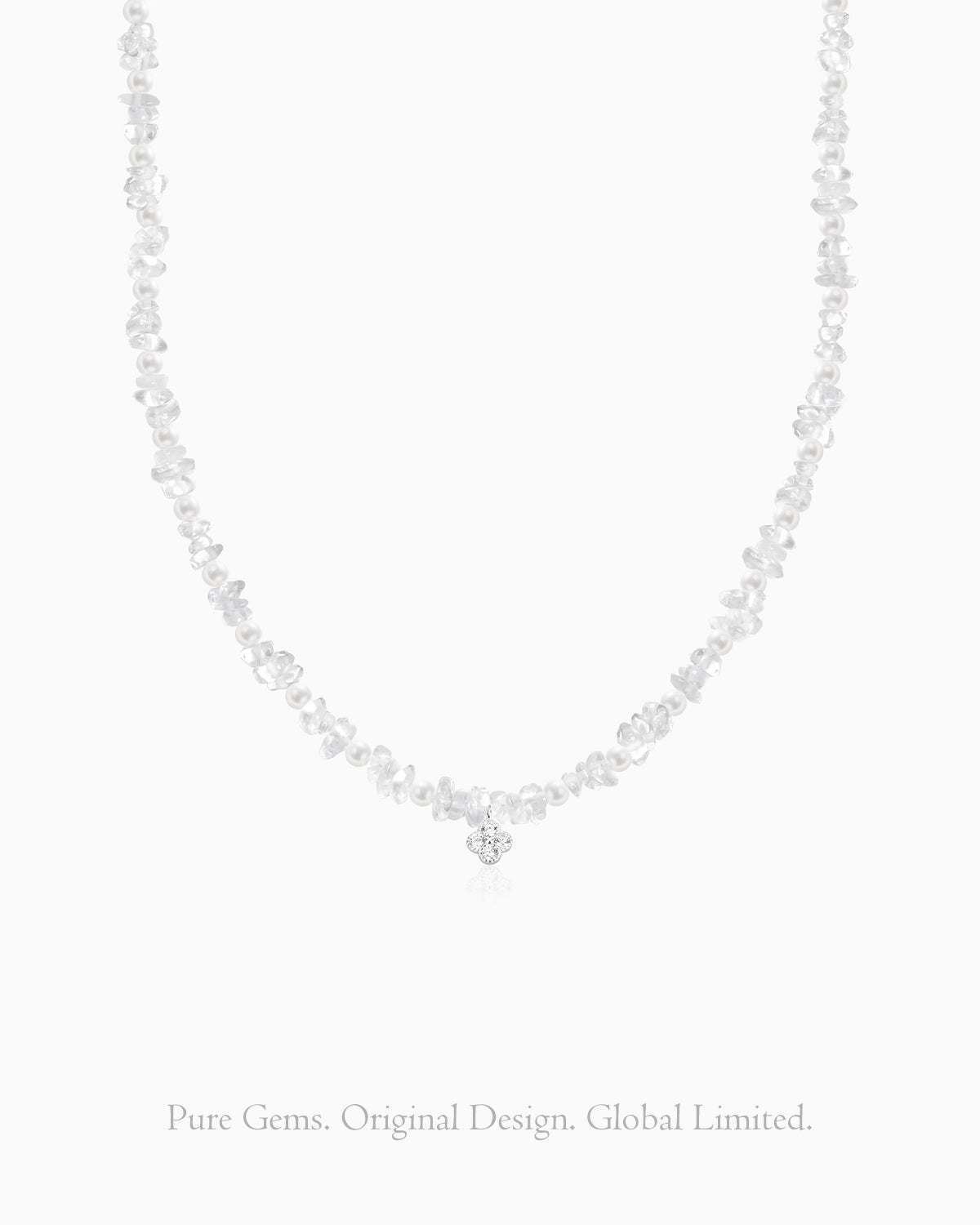 clear quartz beaded necklace