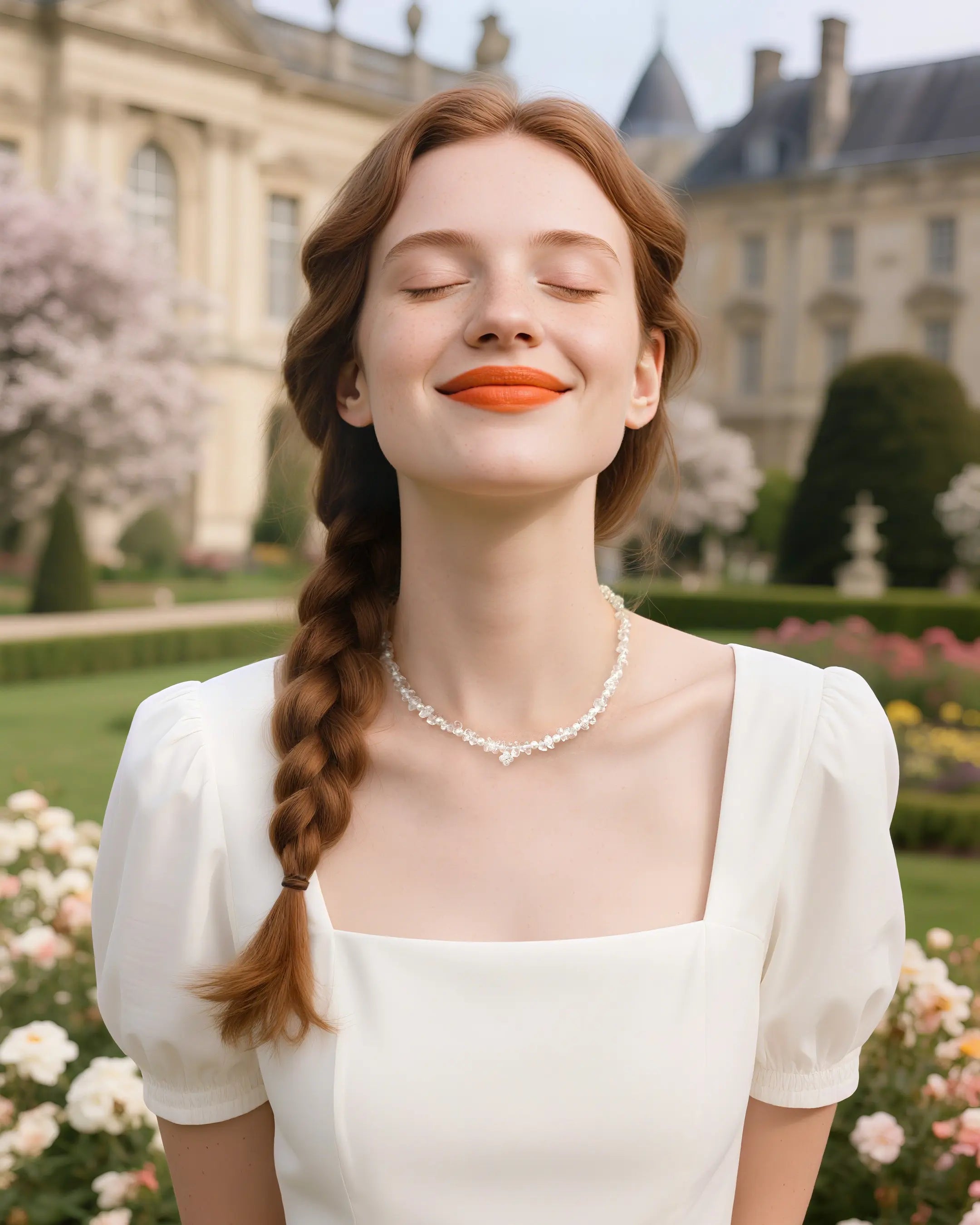 clear quartz beaded necklace