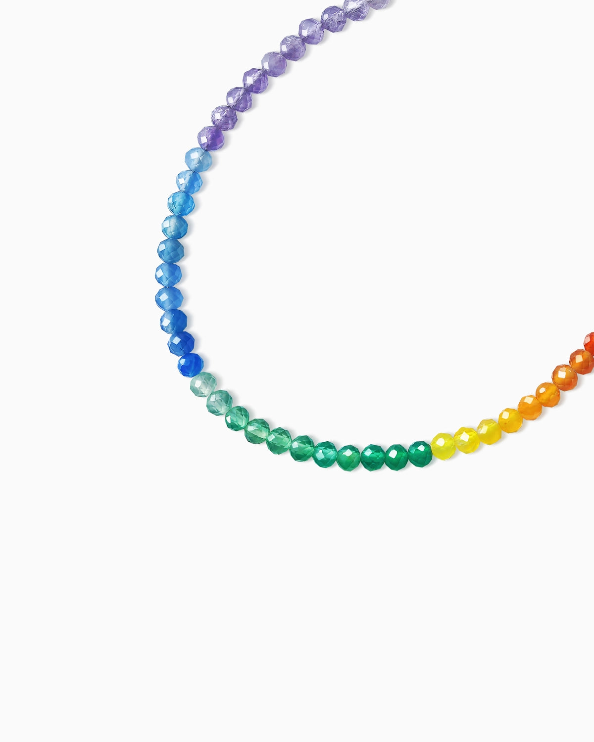 Rainbow Agate Amethyst 14K Gold Plated Beaded Bracelet