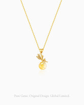 Citrine Fairy Gold Plated Sterling Silver Pendant Necklace