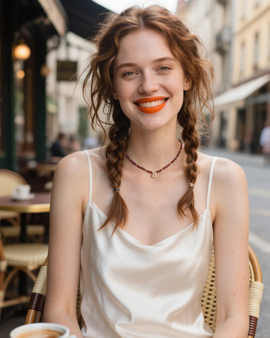 garnet beaded necklace
