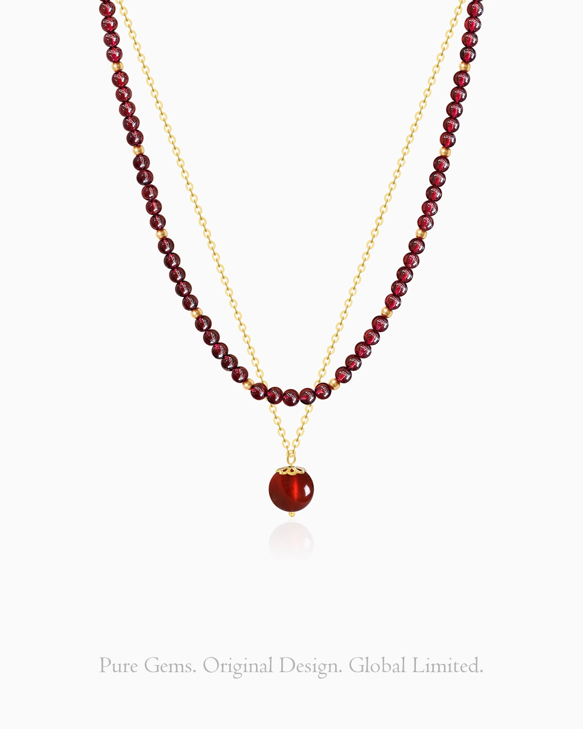 garnet pendant necklace set