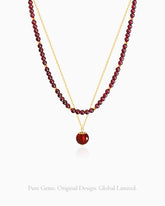 garnet pendant necklace set
