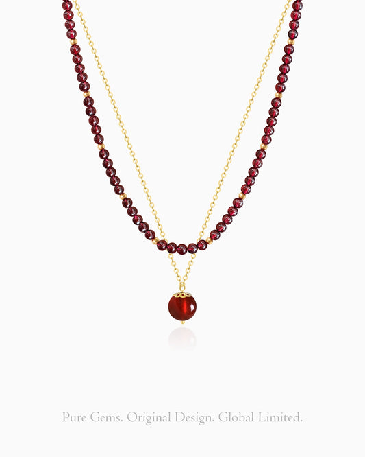 garnet pendant necklace set