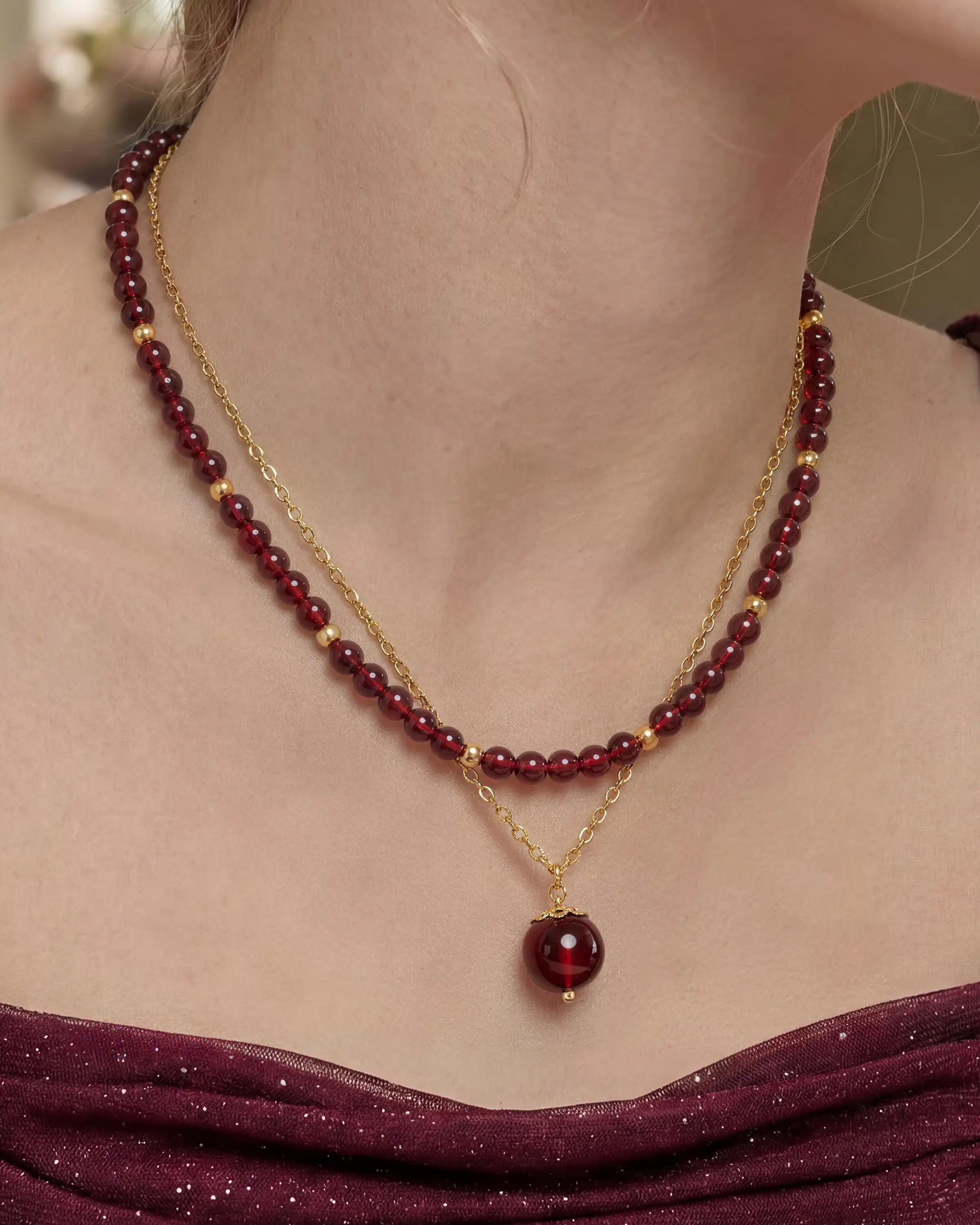 january birthstone garnet jewelry set