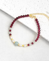 Garnet Moonstone Gold Bracelet – Passion & Intuition