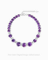 graduated amethyst gold plated beaded bracelet