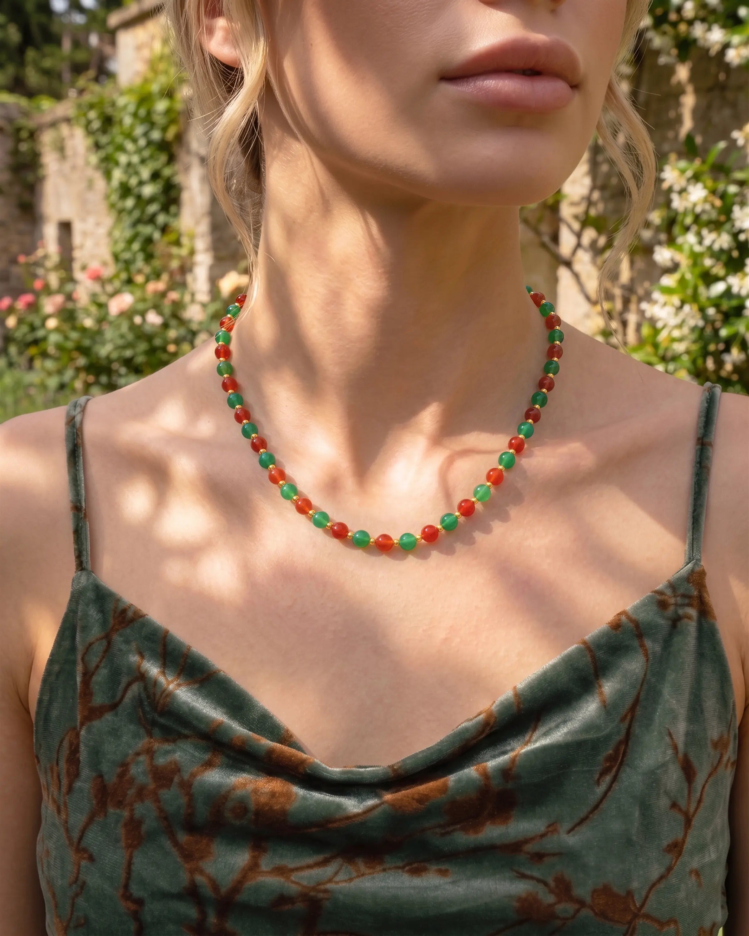 green-beaded-necklace-with-initial