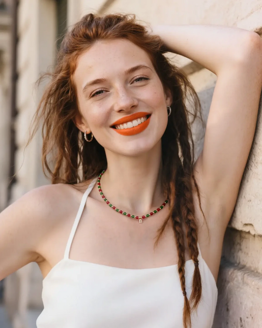 green-beaded-necklace-with-initial