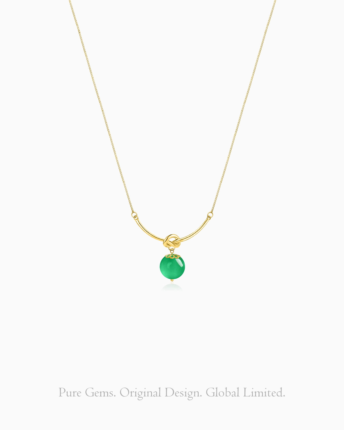 green agate twist pendant necklace