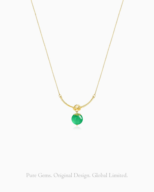 green agate twist pendant necklace