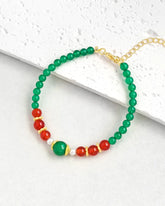Green & Red Agate Gold Bracelet – Balance & Protection