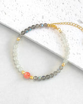 Moonstone Red Agate Gold Bracelet – Intuition & Serenity