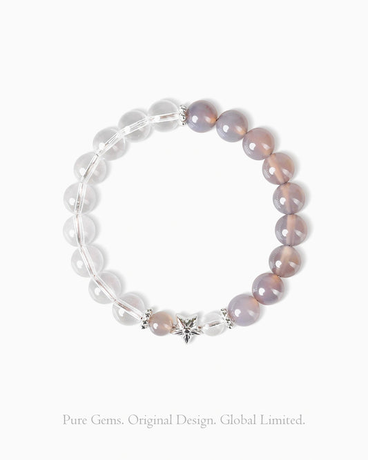 Clear Quartz Smoky Quartz 14K Gold Plated Bracelet