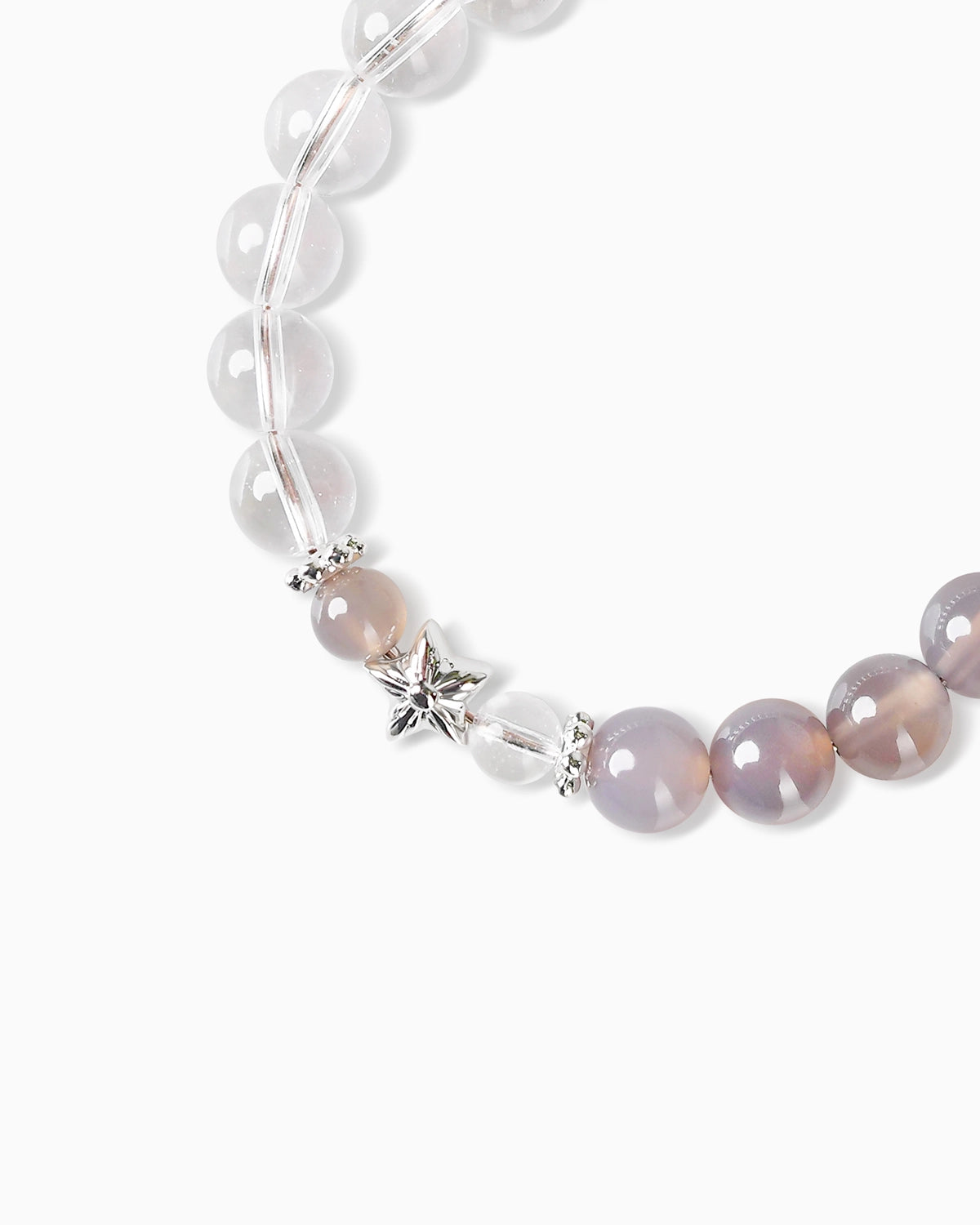 Clear Quartz Smoky Quartz 14K Gold Plated Bracelet