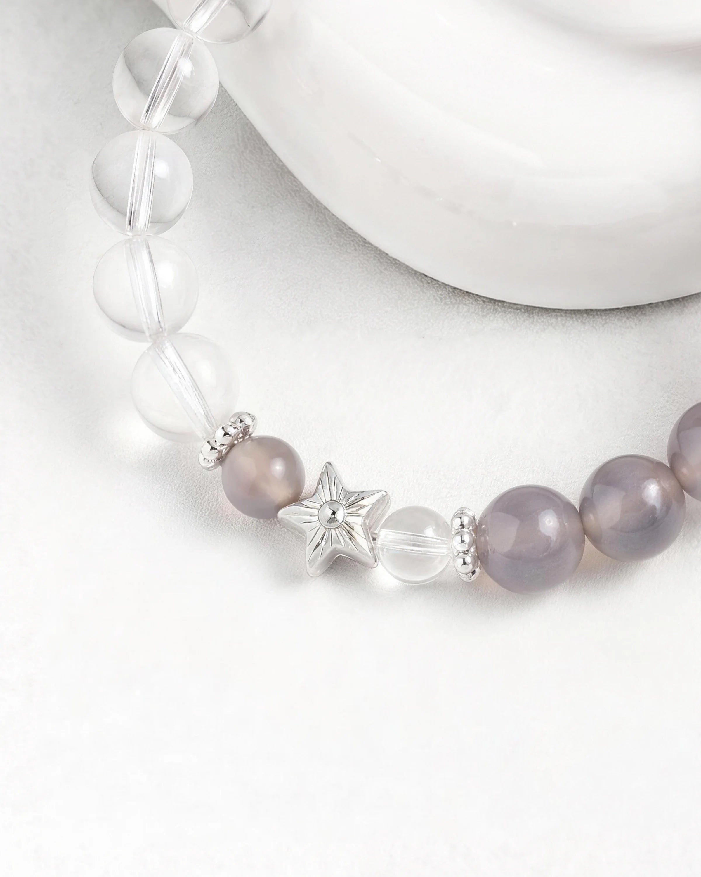 Clear Quartz Smoky Quartz 14K Gold Plated Bracelet