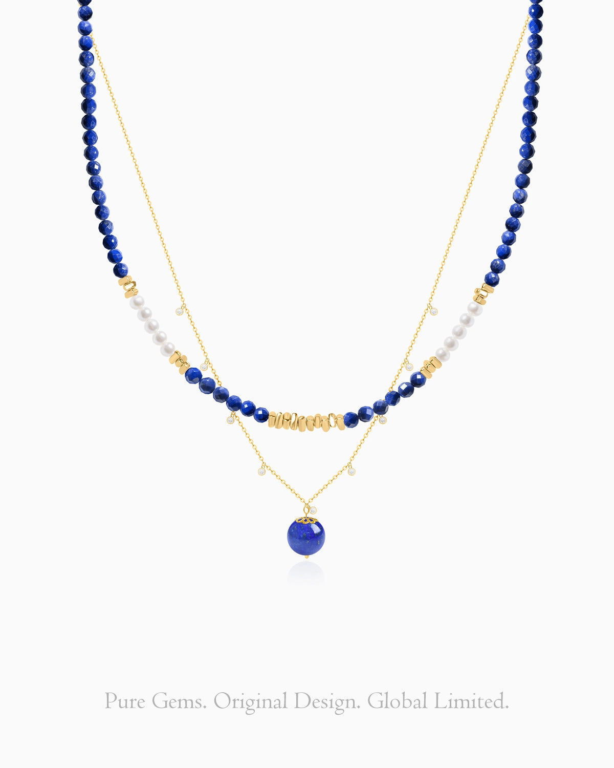 lapis lazuli Beaded Necklace Set