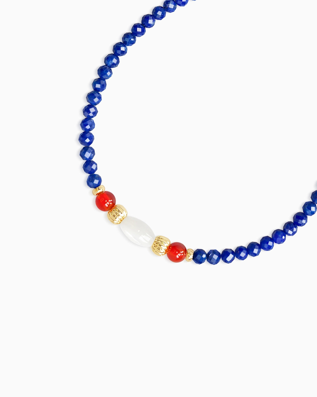 Lapis Lazuli Red Agate 18K Gold Plated Bracelet