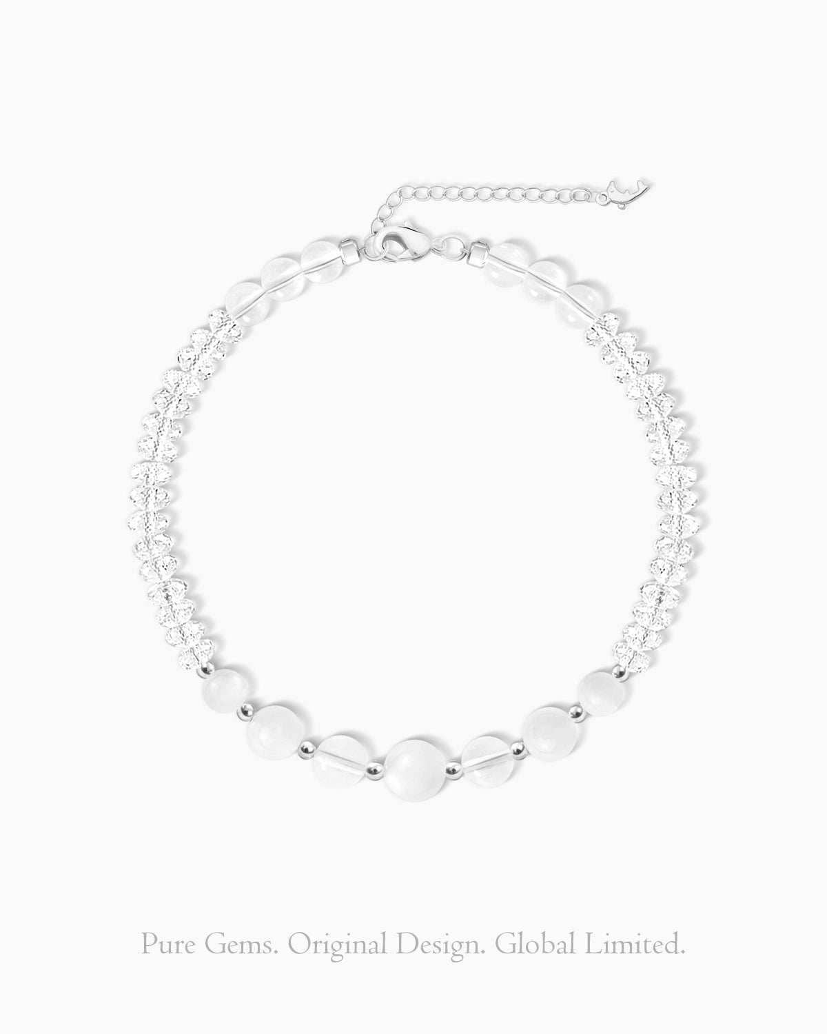 moonstone and clear quartz beaded bracelet – june gemstone jewelry