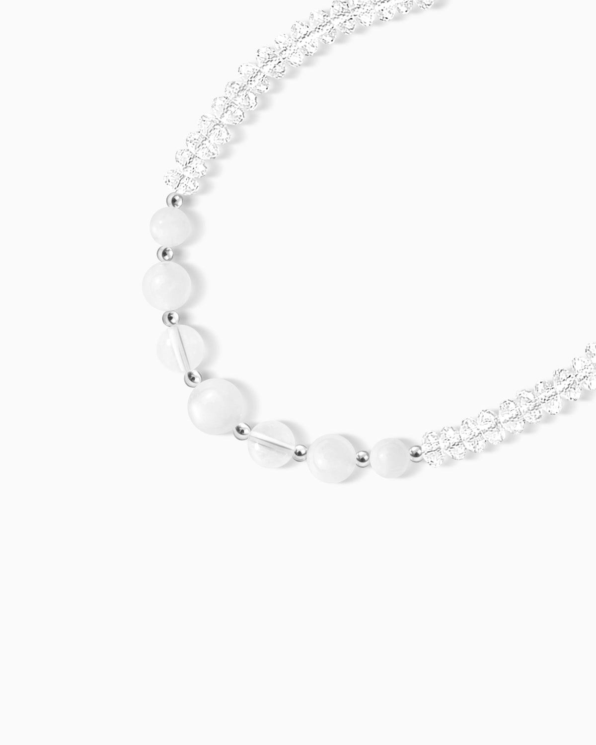 moonstone and clear quartz beaded bracelet – jewelry for june birthday