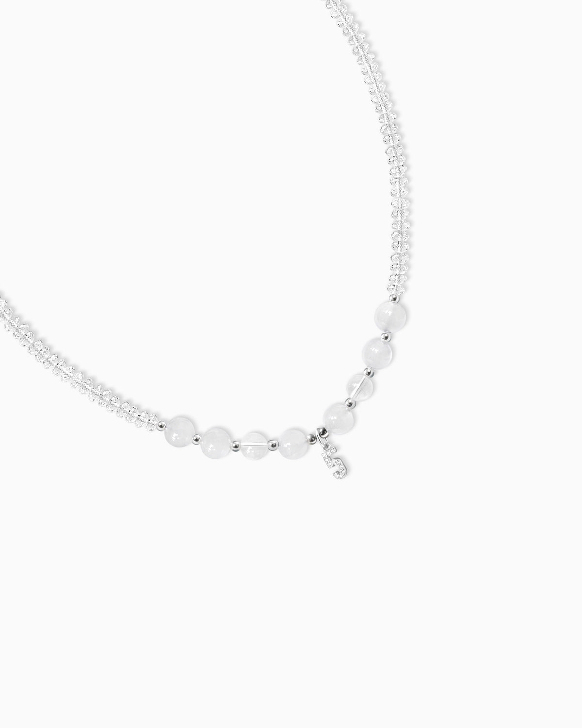 moonstone beaded necklace detail