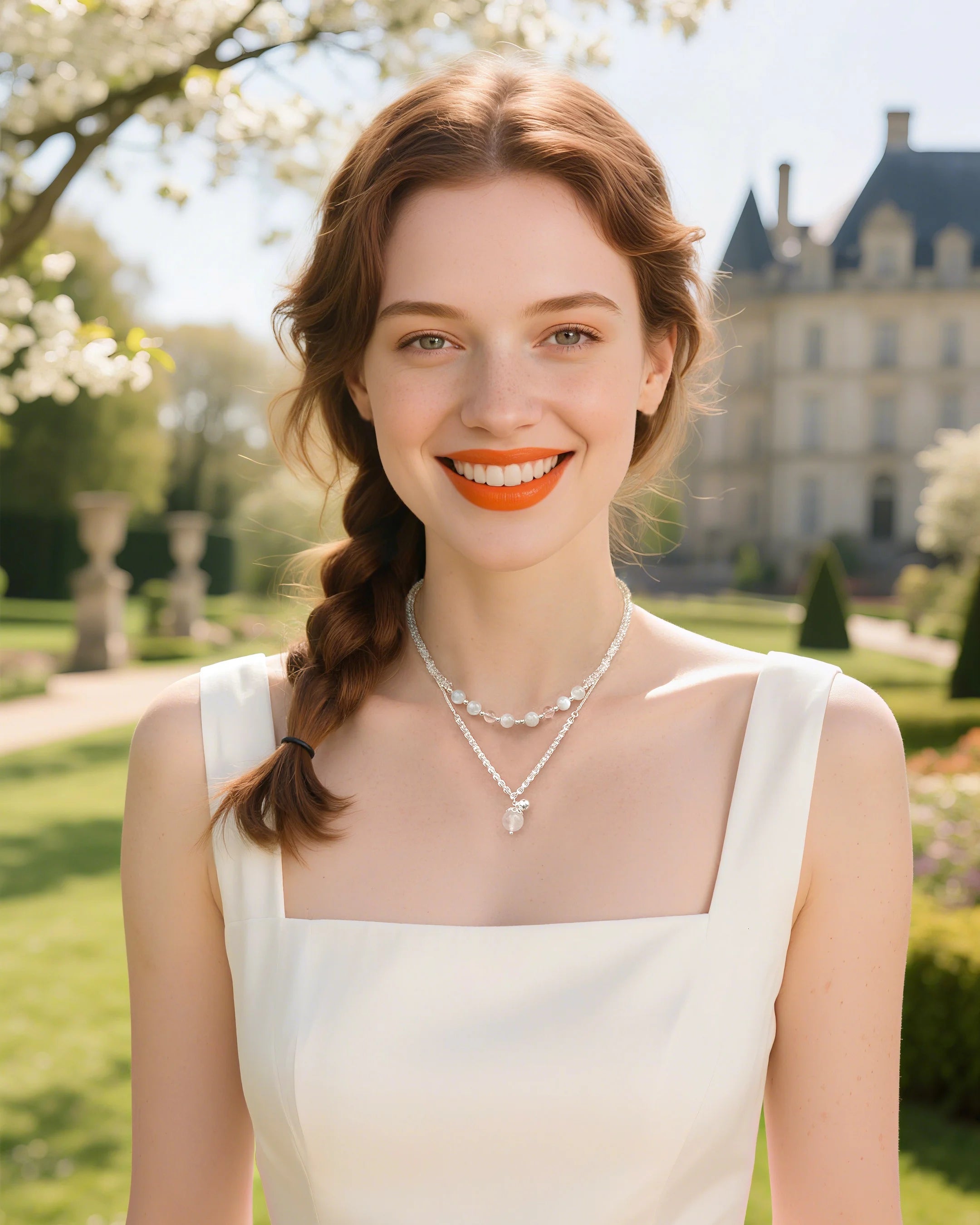 Moonstone Beaded Necklace Set