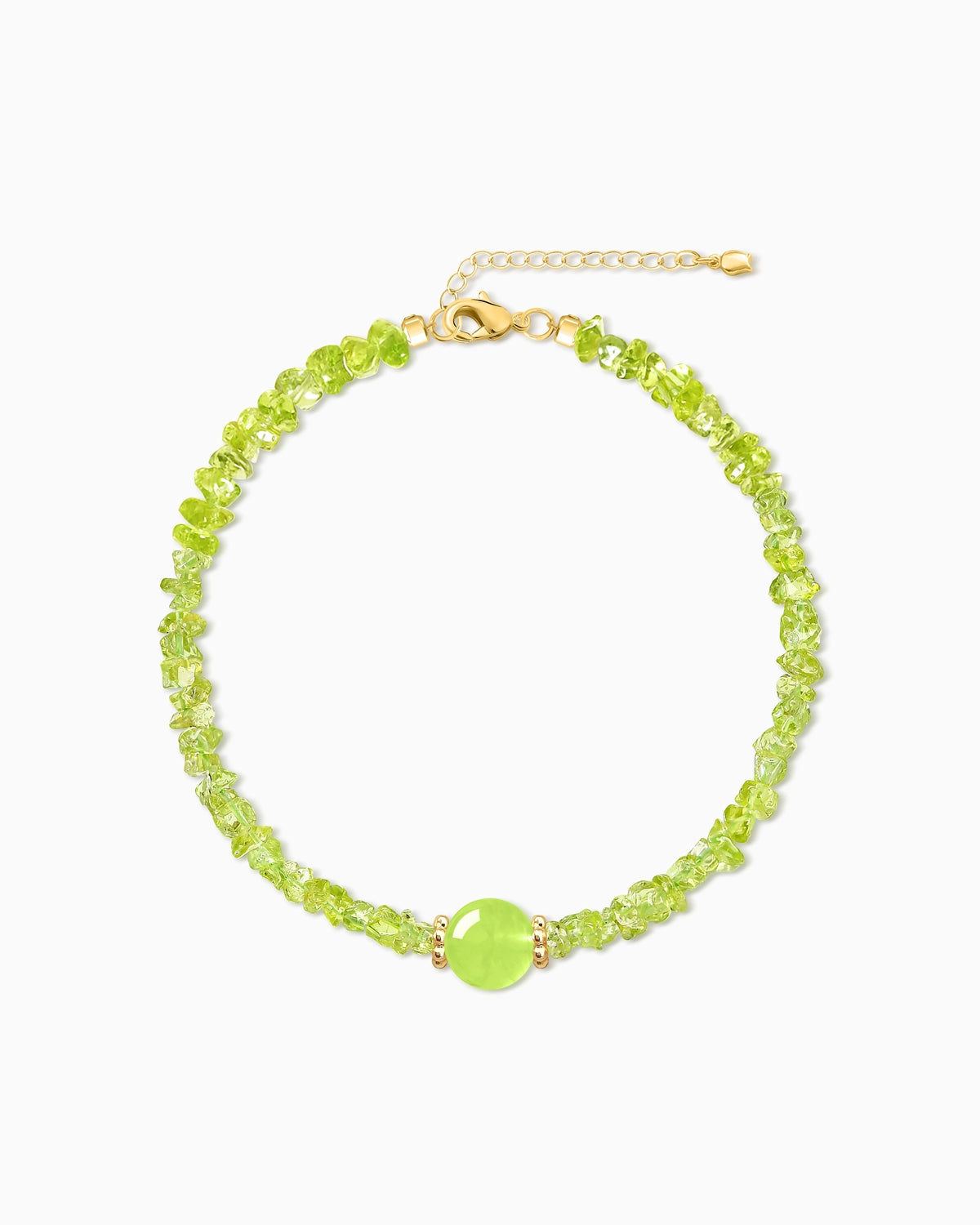 peridot chip beaded necklace