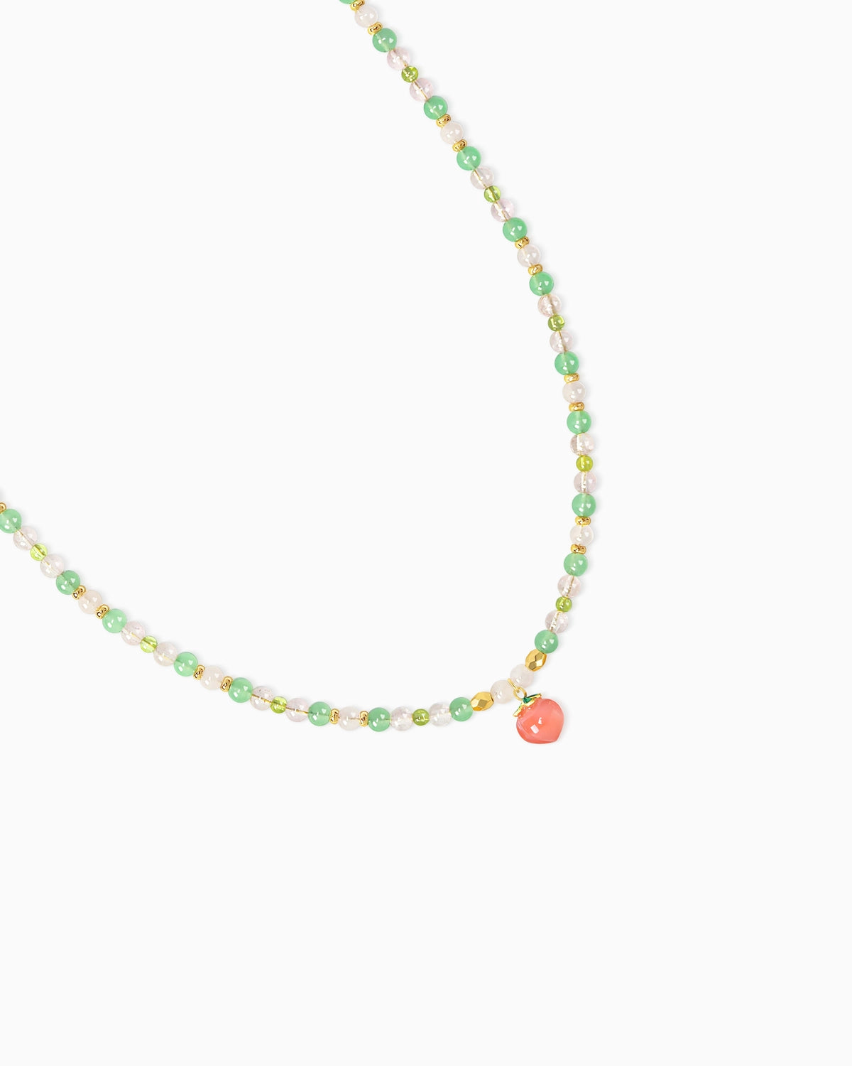 Peridot Rose Quartz Aventurine 14K Gold Plated Necklace