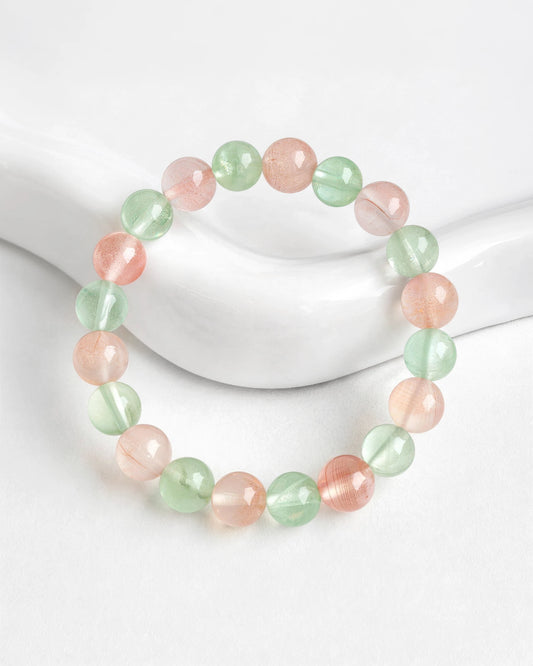prehnite red agate bracelet