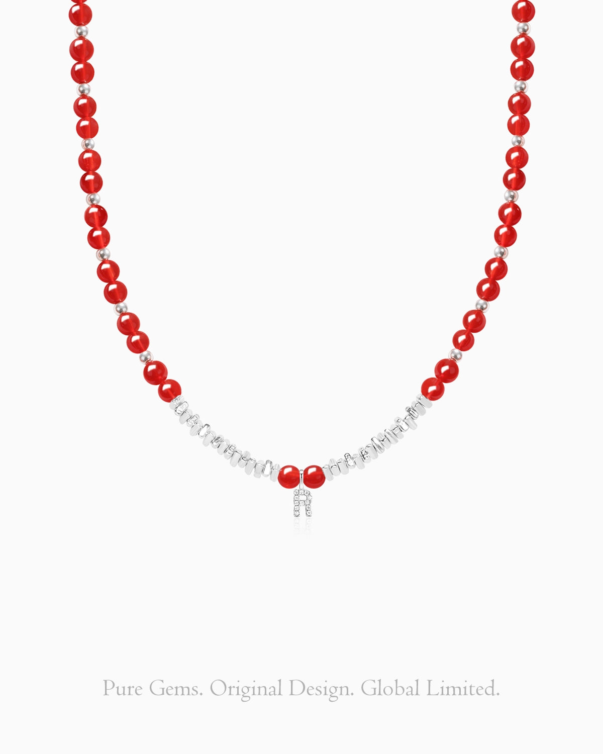 red agate beaded necklace