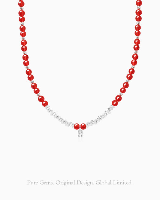 red agate beaded necklace
