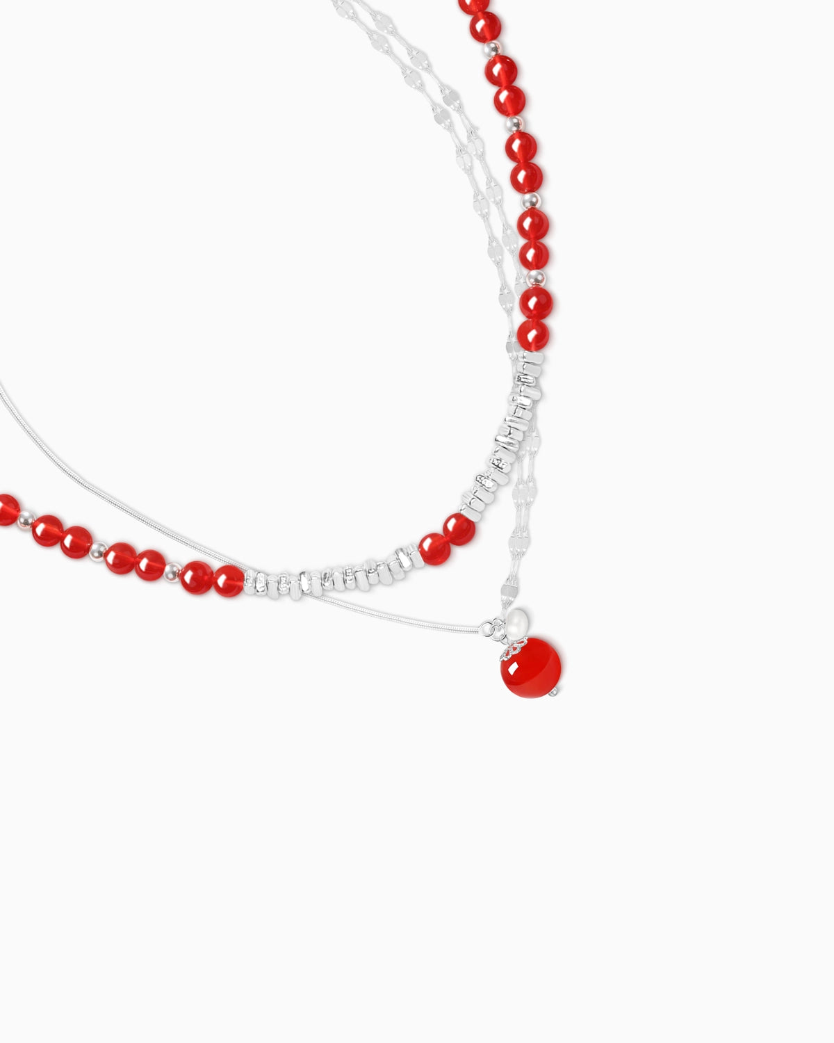 red agate necklace set