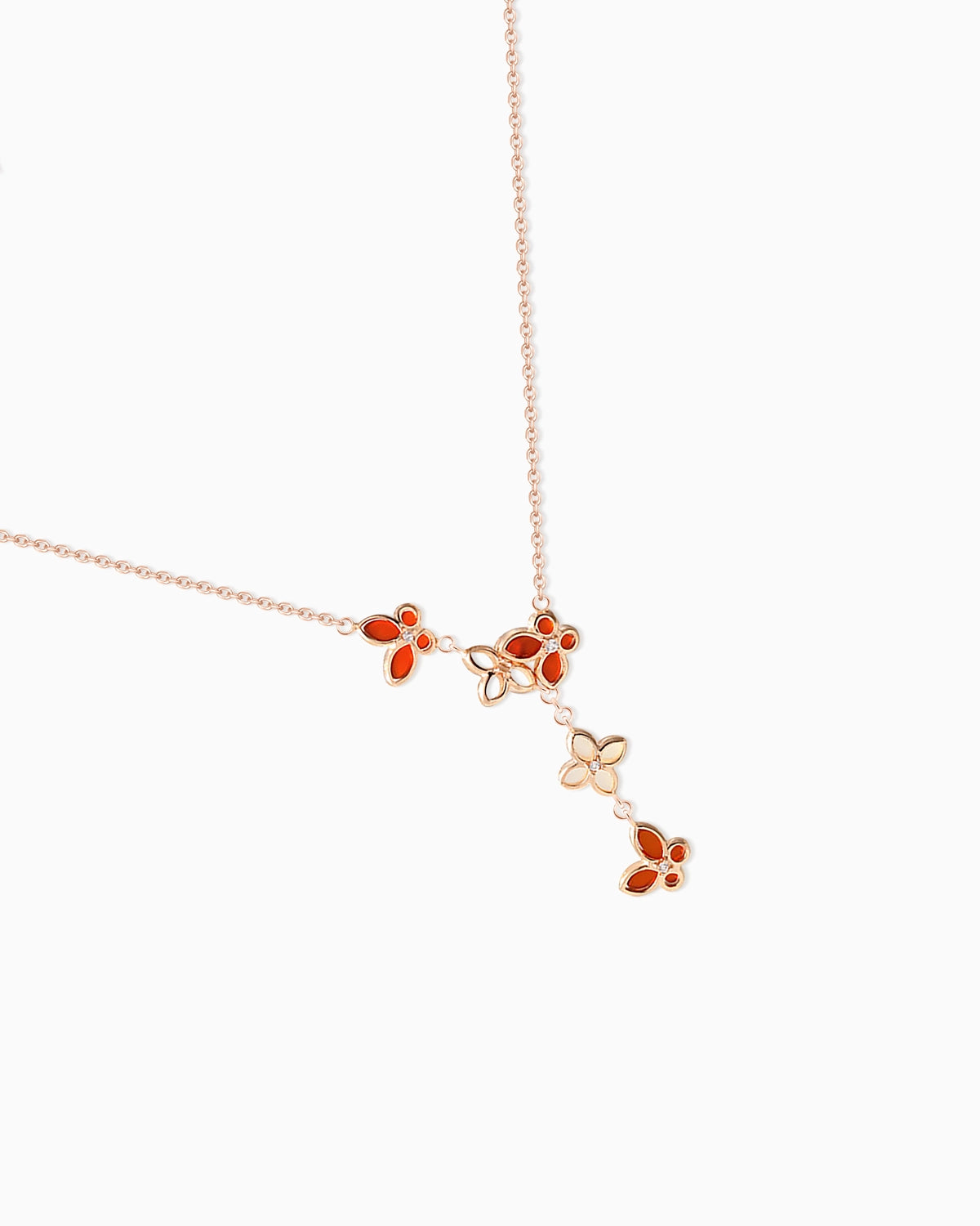 Red Agate Gold Plated Sterling Silver Necklace