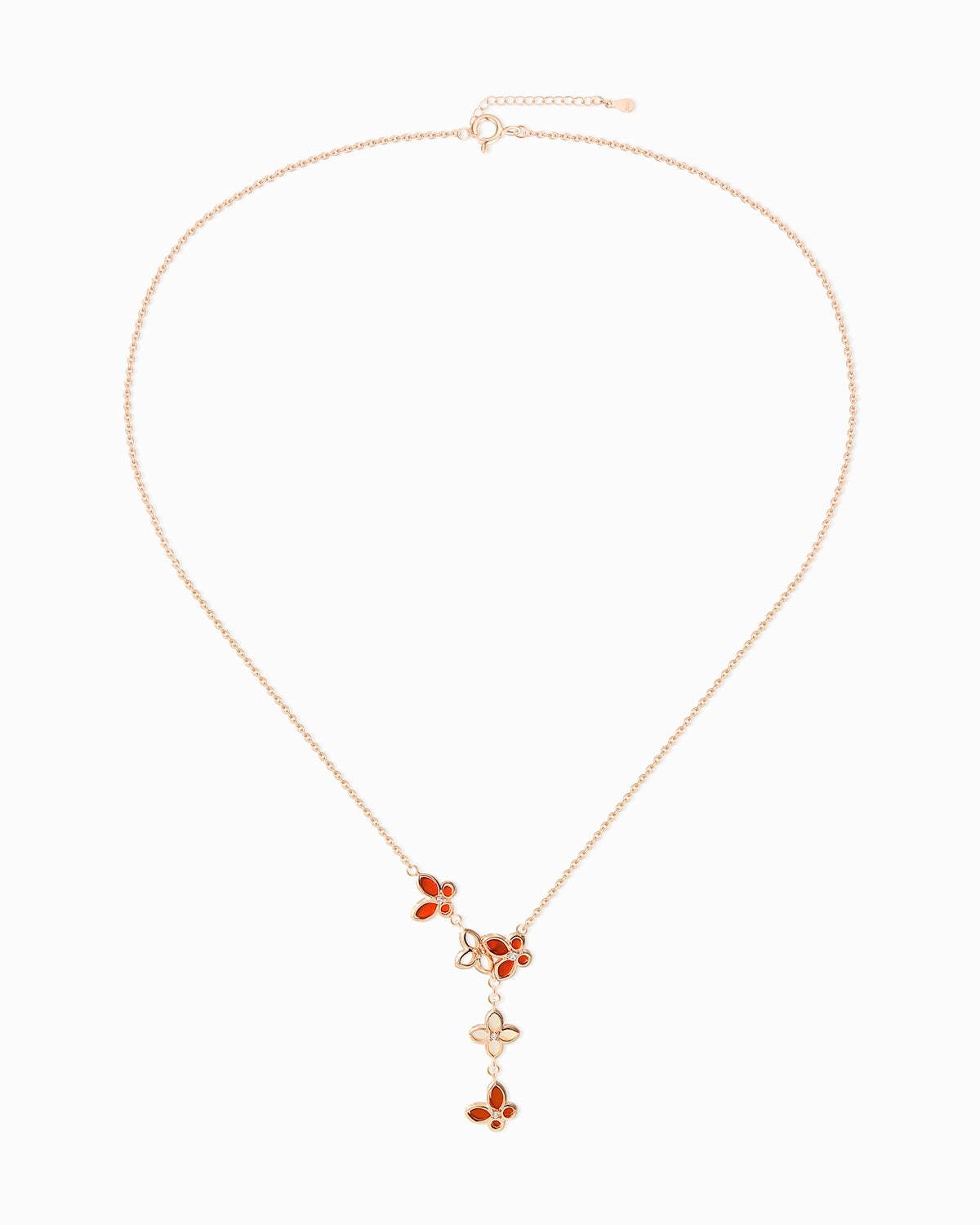 Red Agate Gold Plated Sterling Silver Necklace