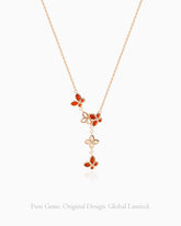 Red Agate Gold Plated Sterling Silver Necklace