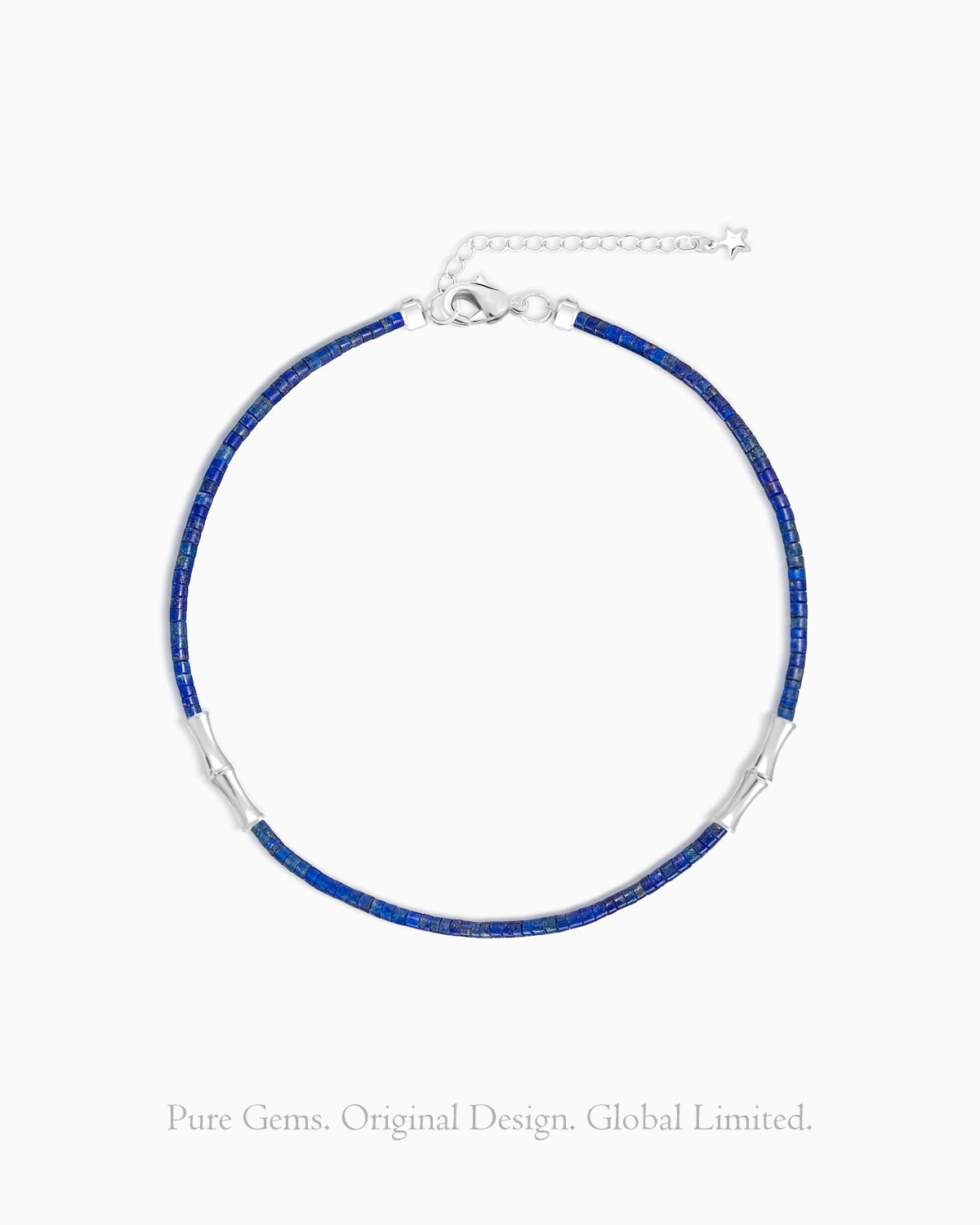 lapis lazuli beaded bracelet with silver accent – september gemstone jewelry