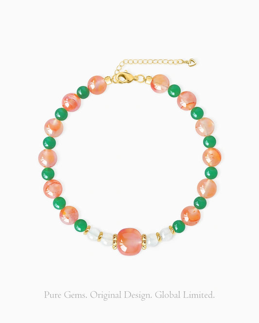 south agate and green agate beaded bracelet