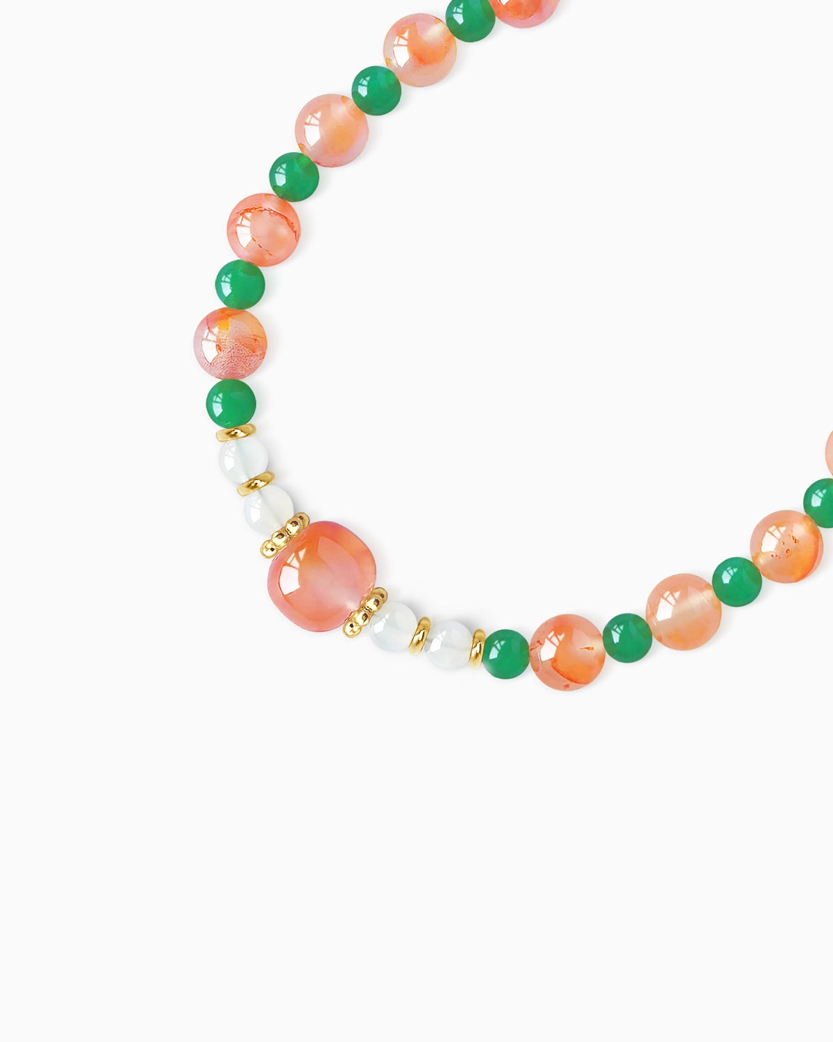 south agate and green agate beaded bracelet