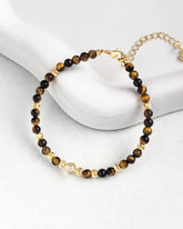 Tiger's Eye Citrine Gold Bracelet – Strength & Grounding