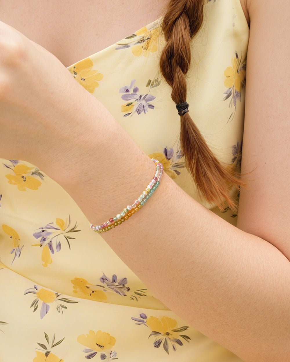 tourmaline dual-strand beaded bracelet