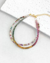 Pink Tourmaline Double Strand Gold Bracelet – Love & Positivity