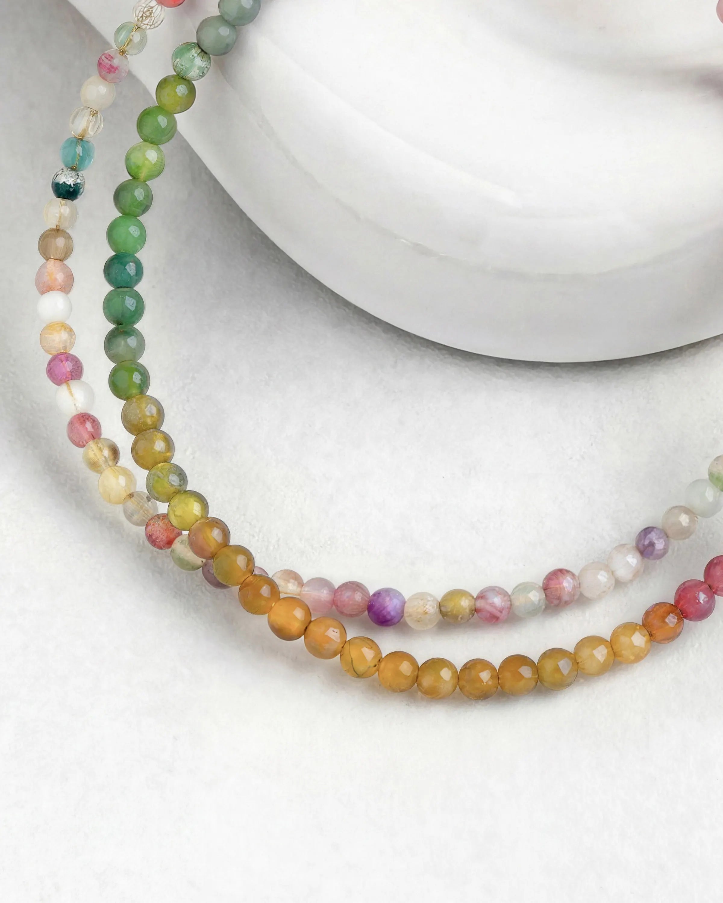 tourmaline dual-strand beaded bracelet – october birthstone