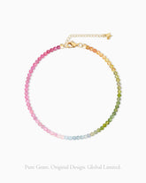 Pink Tourmaline 18K Gold Plated Beaded Bracelet