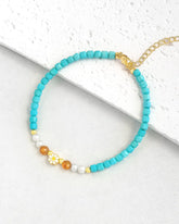 Turquoise Pearl Gold Bracelet – Protection & Courage